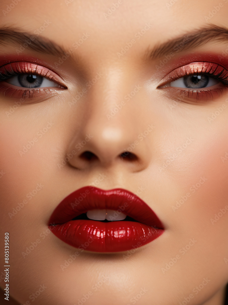 a close up photo of woman in lipstick a close up photo of woman in lipstick