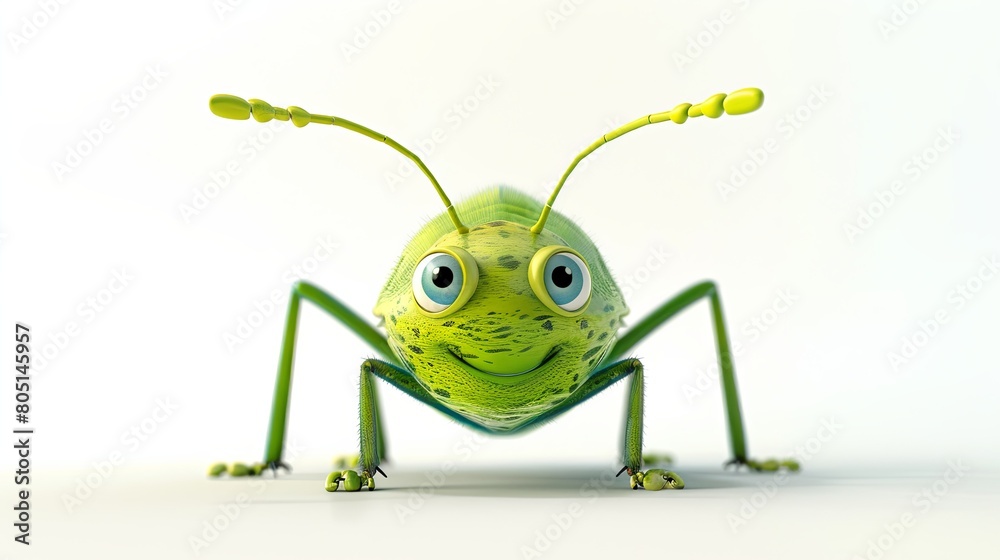 cartoon grasshopper on a white background cartoon grasshopper on a white background