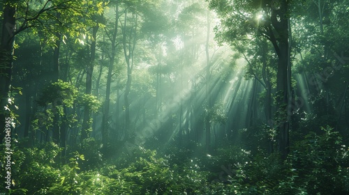 Nature and Landscapes Forest  A photo of a lush green forest