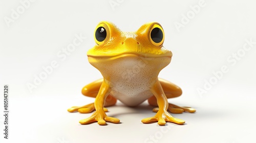 yellow frog on white background