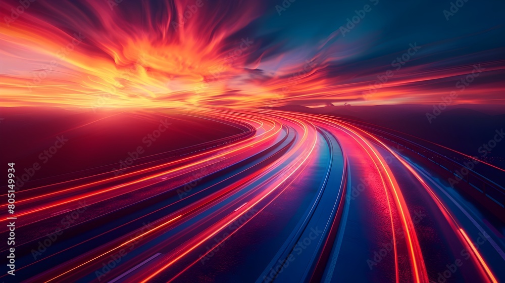 Luminous Passage - Dynamic  Abstract Twilight Road Motion