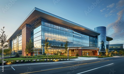 Healthcare Facility Blueprinting  healthcare facility projects with an image featuring hospital administrators and healthcare architects designing medical centers
