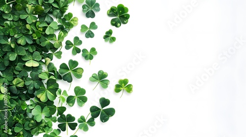 Clover isolated on white background, St. Patrick's Day symbol with copy space