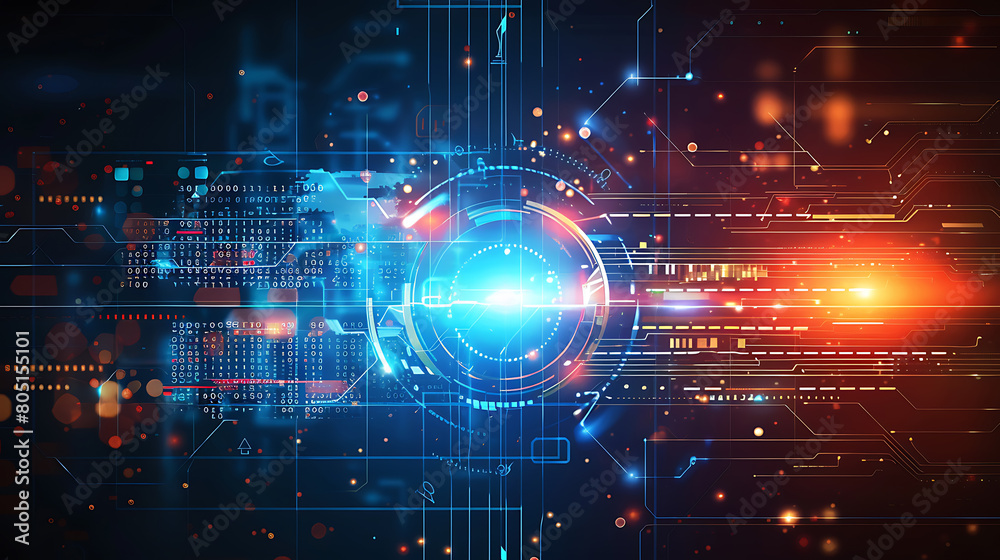 Vector Background with Abstract Tech Communication Concept.