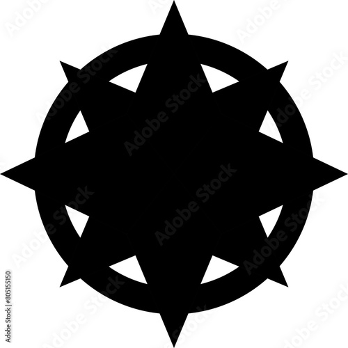 Icon shows a wind rose. Pixel precise design. Suitable for all devices, SEO, SMM, UX. Perfect for use in presentations, analytical reports, branding. Use it on any surface