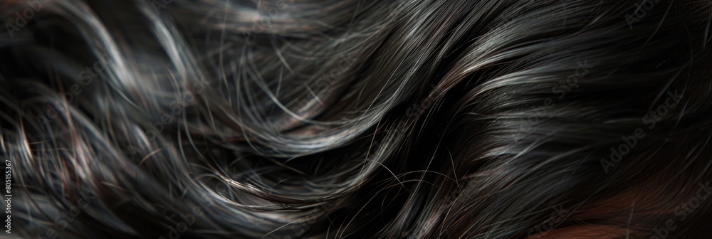 Black Hair Background. Closeup of Blowing Black Hair in a Stunning Hairstyle Black Hair Background. Closeup of Blowing Black Hair in a Stunning Hairstyle