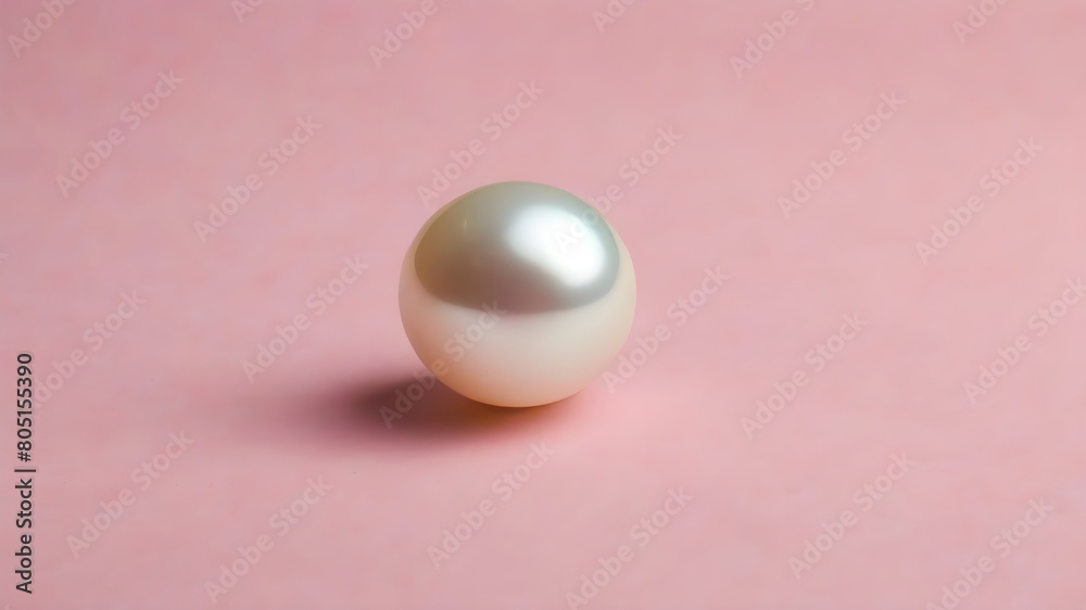 pearl necklace ball on pink background