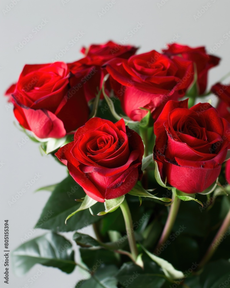 Bouquet Of Roses. Elegant Red and White Rose Arrangement on Isolated Background Bouquet Of Roses. Elegant Red and White Rose Arrangement on Isolated Background
