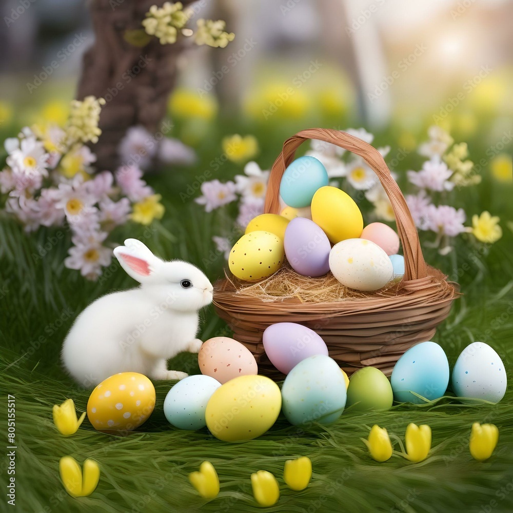 easter bunny and easter eggs easter bunny and easter eggs