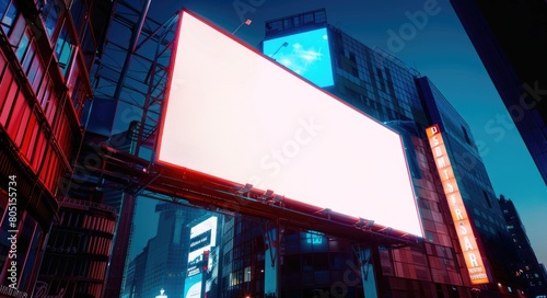 City Sign. Blank LED Screen Advertisement Mockup for Marketing with Copy Space