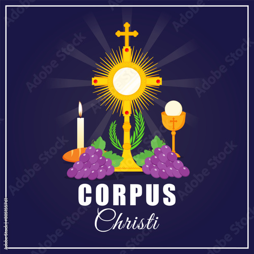 Vector illustration of Corpus Christi social media feed template