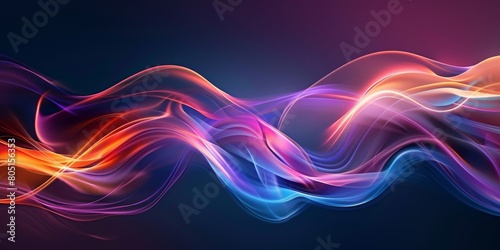A colorful wave with a blue and purple background