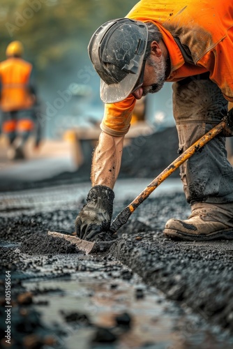 builders, asphalt, road repair