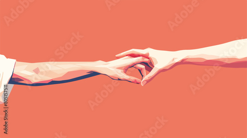Male and female hands reaching for each other. Couple