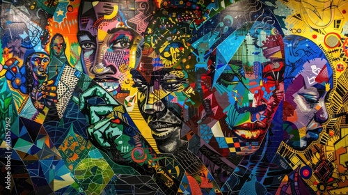 Dynamic Juneteenth Tribute  Street Art Mural with African Heritage