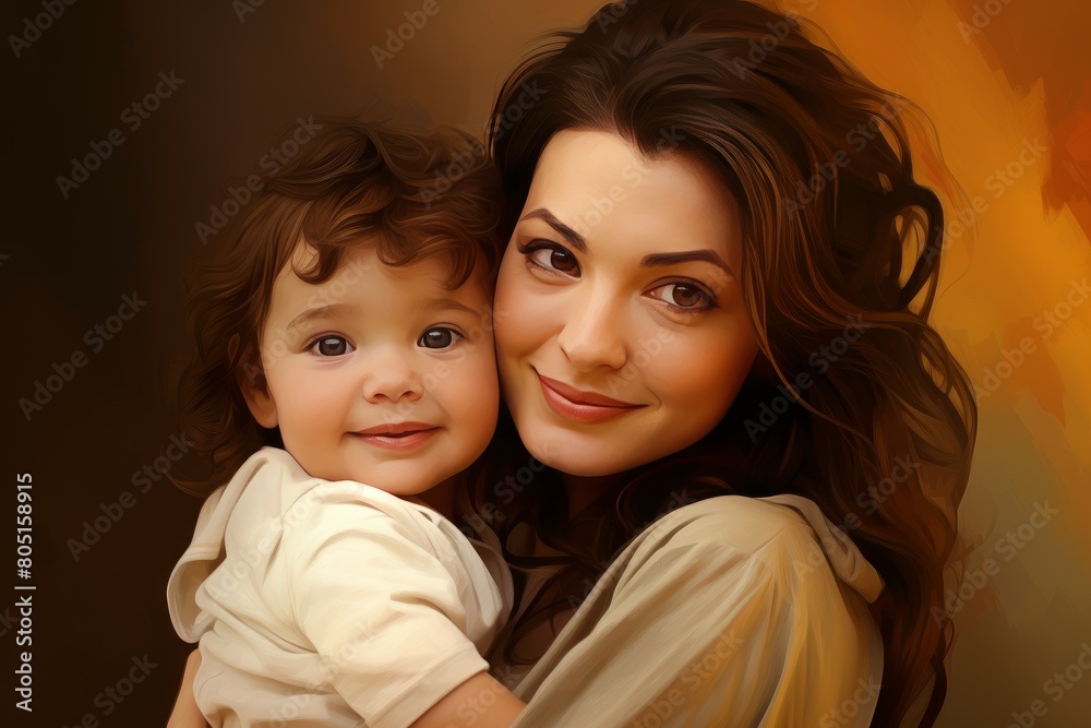 Nurturing Happy mother baby. Home kid. Generate Ai Nurturing Happy mother baby. Home kid. Generate Ai