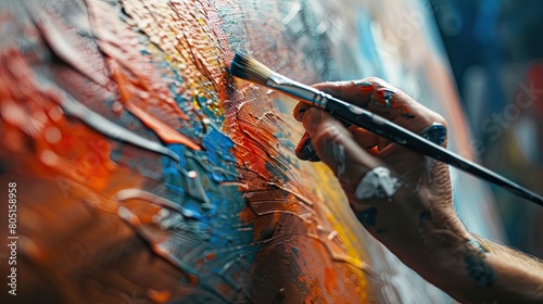 close-up brush in hands