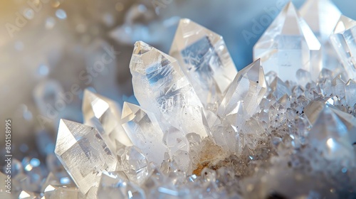 Crystal Background. Natural Quartz Gem Background with Crystal Element