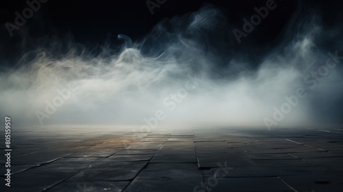  Smoke On Cement Floor With Defocused Fog for present product