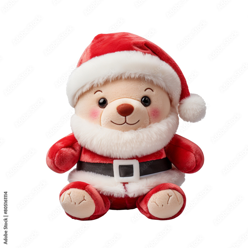 Cute Santa Claus Stuffed Toy isolated on transparent background Cute Santa Claus Stuffed Toy isolated on transparent background