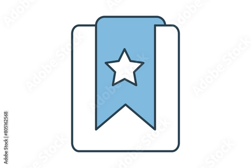 star bookmark icon. icon related to education and online education. suitable for web site, app, user interfaces, printable etc. flat line icon style. simple vector design editable
