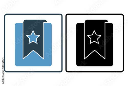 star bookmark icon. icon related to education and online education. suitable for web site, app, user interfaces, printable etc. solid icon style. simple vector design editable