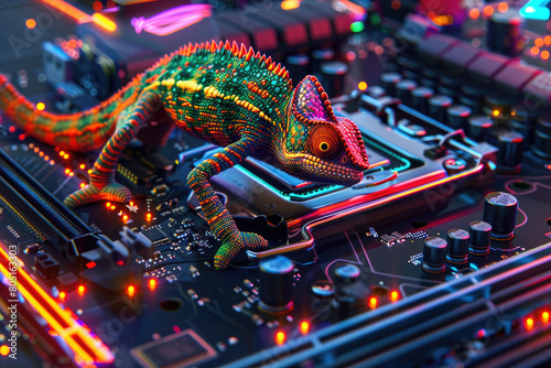 Abstract Mainboard Design: Chameleon Camouflage