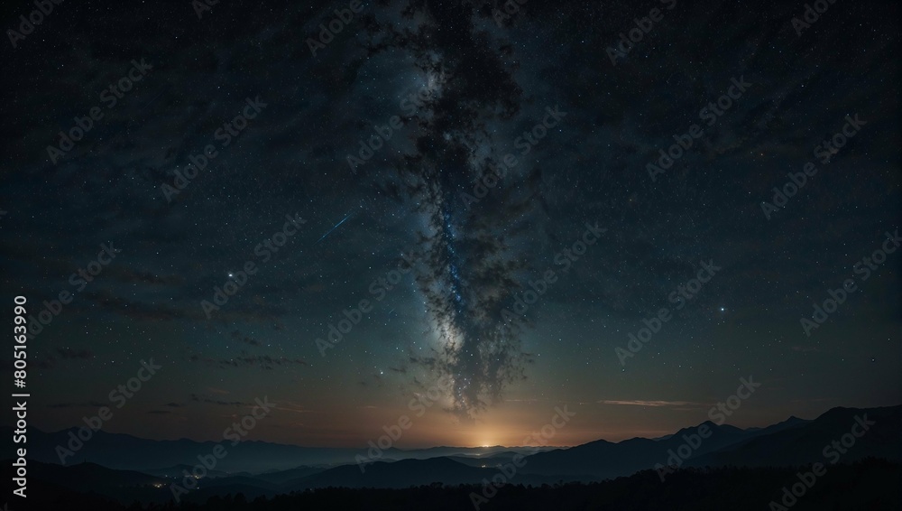 Fototapeta premium A beautiful night sky with the view of the Milky Way