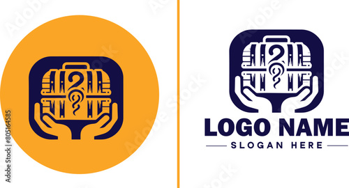 Treasure chest icon money lock box flat Treasure chest logo sign symbol editable vector