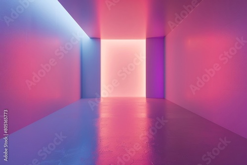 Abstract Neon Light Hallway
