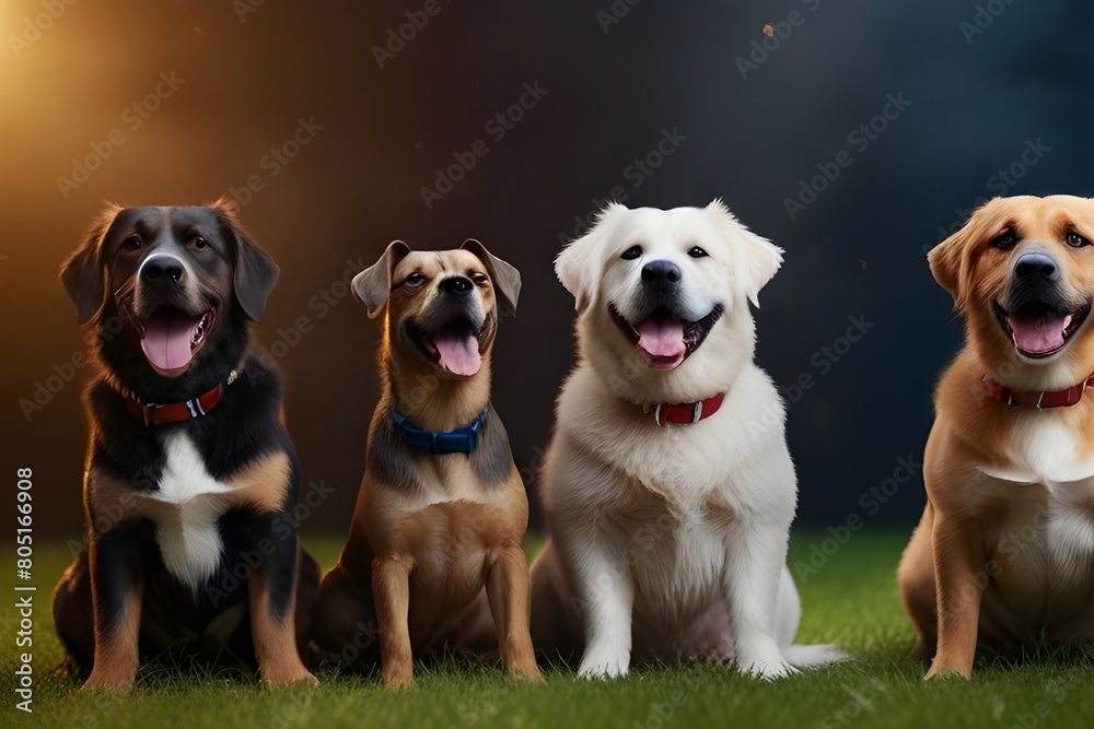 group of dogs enjoying some event 