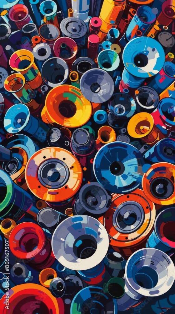 Fototapeta premium Create a seamless pattern of colorful abstract shapes