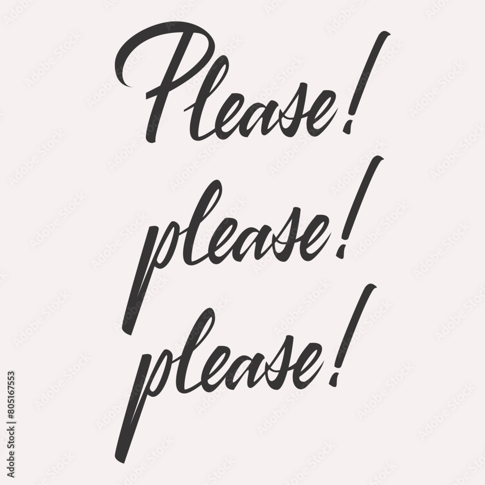 Please please please lettering card Please please please lettering card