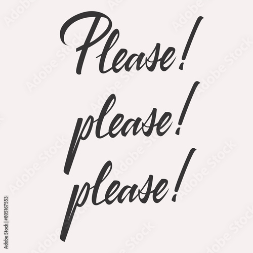 Please please please lettering card