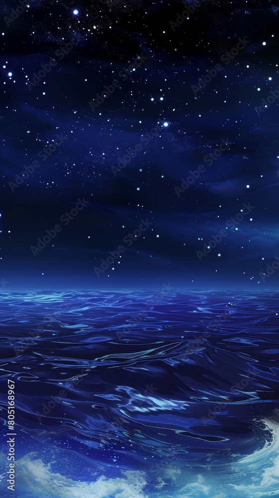 Ocean Night Sky With Stars Ocean Night Sky With Stars