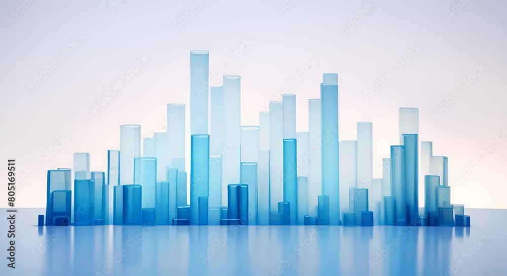 Minimalist 3D bar graphs made of ice, showing meltdown in economic conditions, Minimalist 3D bar graphs made of ice, showing meltdown in economic conditions,