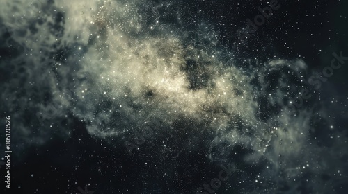 Close-up of Milky way galaxy with stars and space dust in the universe, with grain