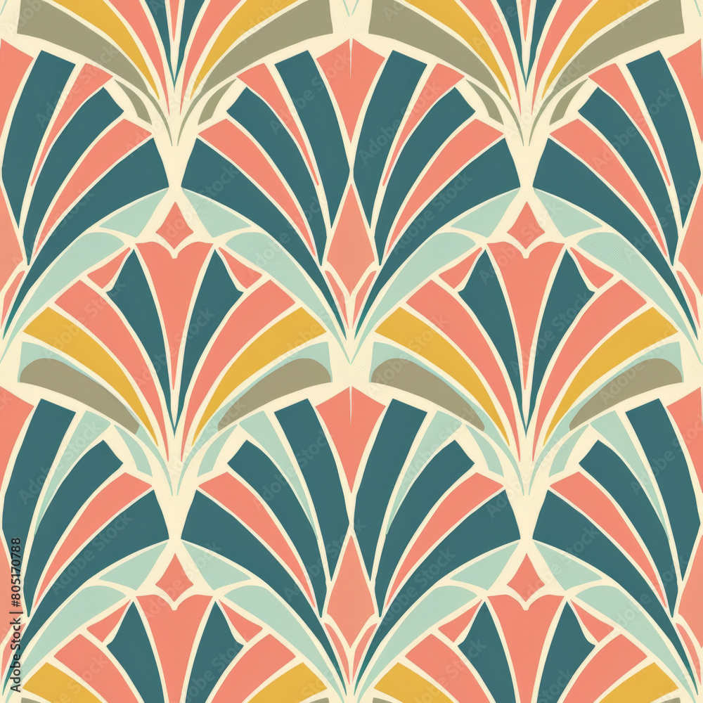 Art Deco style seamless pattern design