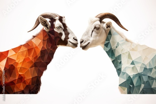 Two Goats Standing Together