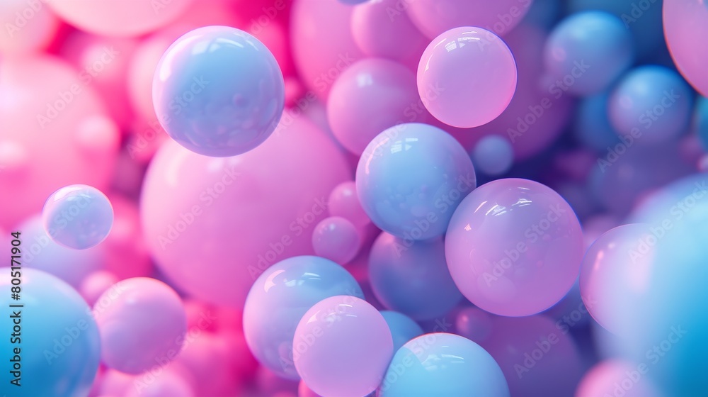 Floating Pink and Blue Balloons Floating Pink and Blue Balloons