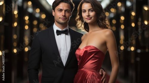 passionate couple in elegant dress