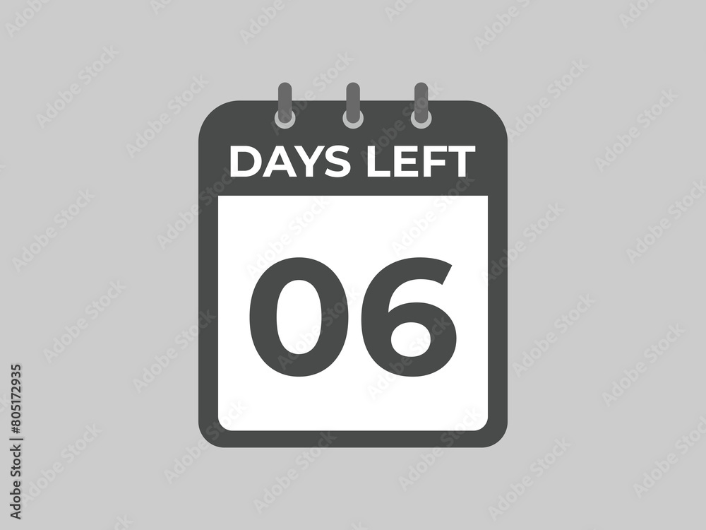 6 days to go countdown template. 6 day Countdown left days banner design. 6 Days left countdown timer
6 days to go countdown template. 6 day Countdown left days banner design. 6 Days left countdown timer