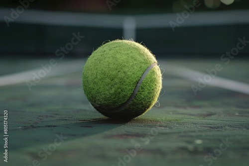 Tennis ball on the tennis court in the evening, Sport concept, Ai Generated © Mediapro