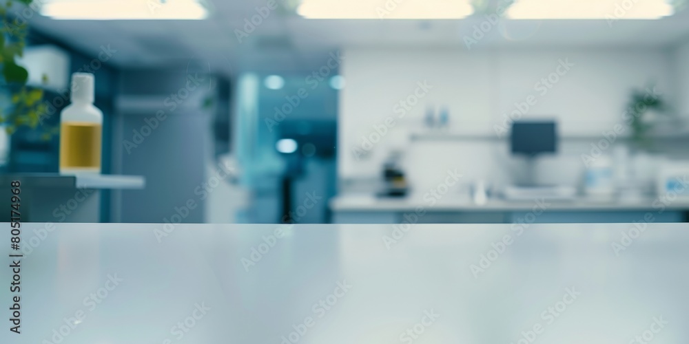 Pristine Laboratory Environment for Genetic Research with Clean White Display Table