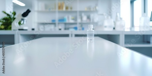 Sterile Biotechnology Laboratory with Clean White Surface for Product Display