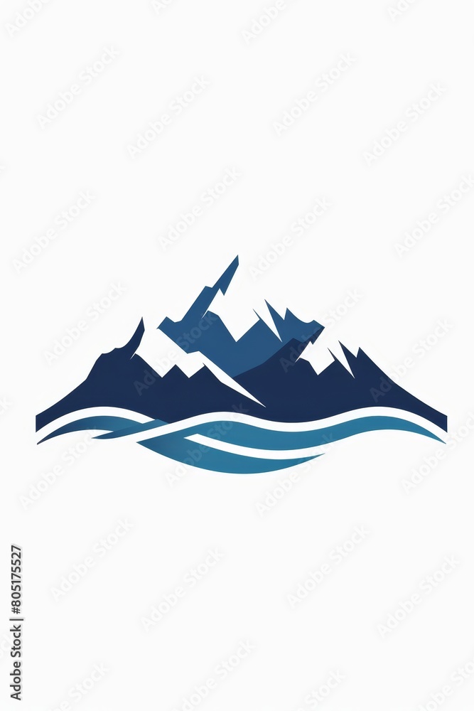 A minimalist logo design represents a digital mountain A minimalist logo design represents a digital mountain