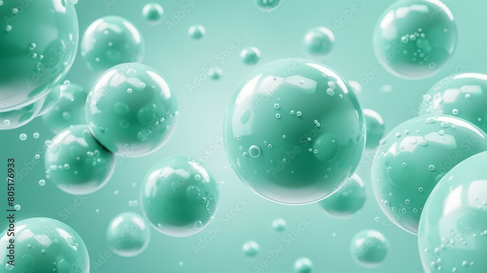 custom made wallpaper toronto digital  Multiple bubbles floating in the air against a backdrop of blue and green