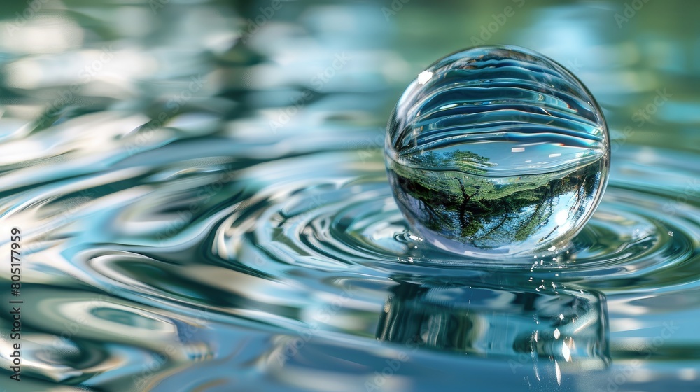 An information sphere with data and information drawn as a globe, adorned with ripples and fluctuations, Ai Generated.