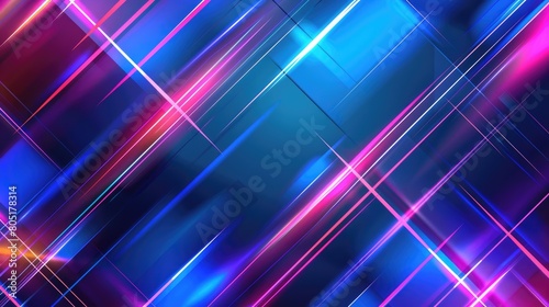 Immerse in the vibrant glow of a neon abstract texture background featuring mesmerizing geometric lines, Ai Generated.