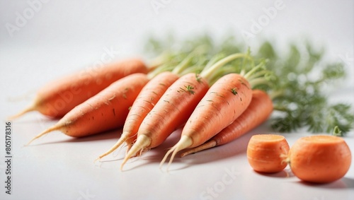 Sweet carrots on a white background
